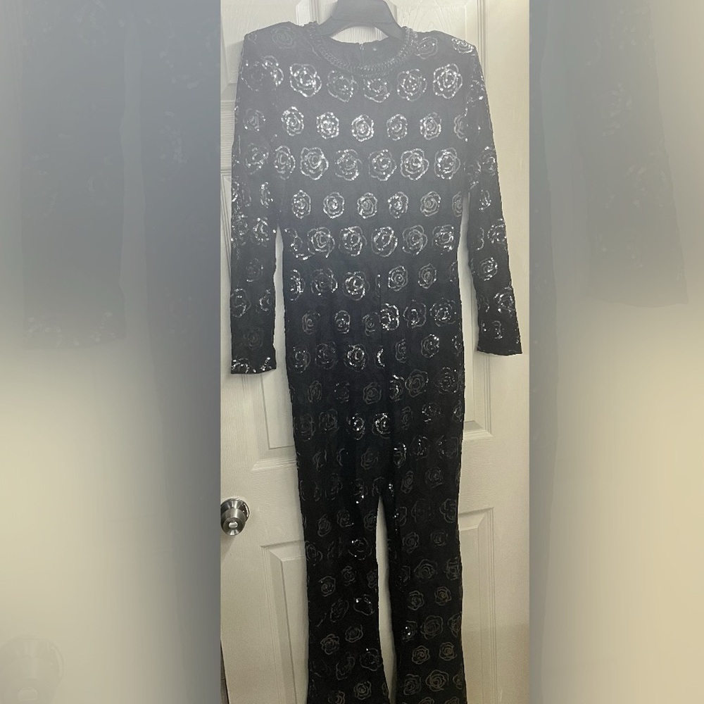 Black Floral Lace Jumpsuit